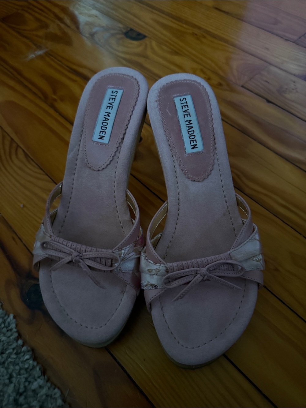 Steve Madden Blush Pink Bow Slide Mules
